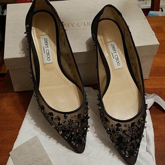 JIMMY CHOO ROMY Embellished Flats 41/10.5 - Picture 9 of 12